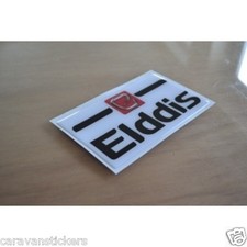 ELDDIS - (RESIN DOMED) - White Caravan Badge Sticker Decal Graphic - SINGLE