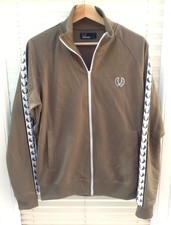 Mens FRED PERRY Olive Green Retro Tracksuit Top Jacket : Youth XL Adult Medium
