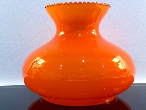 Vintage orange glass frill - glass,