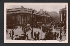 Postcard Central London the Bank of England transport horse bus motor 1908 RP