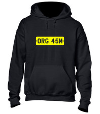 ORGASM LICENSE PLATE HOODY HOODIE FUNNY RUDE JOKE DESIGN TOP NEW NOVELTY CAR