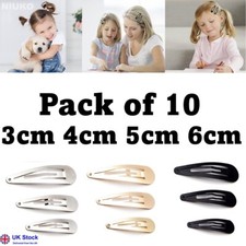 10 x Hair Clips Snap Hairpins