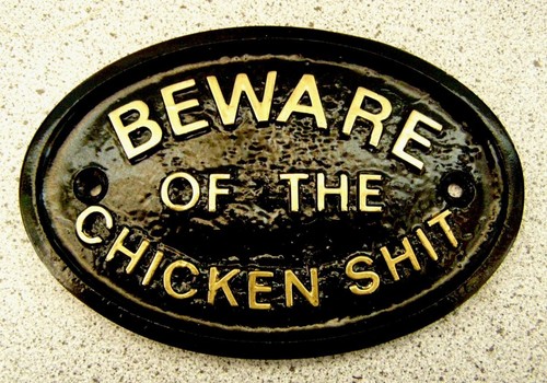 Chicken poo plaque - chicken,