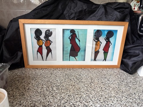 Vintage framed african fabric - vintage,