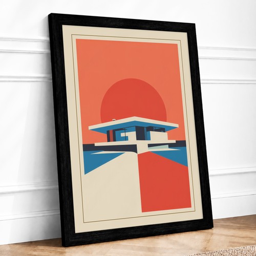 Building under sun art deco - sun,