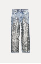ZARA Women Light Wash Sequined