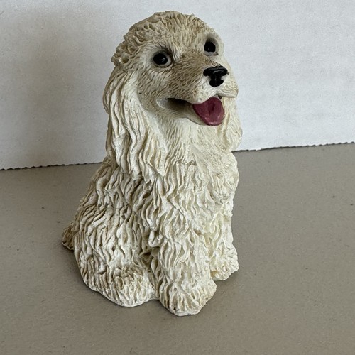 Vintage white poodle resin - white,
