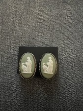 Wedgwood Vintage Jasper Oval Clip On Earrings Brand New In Box