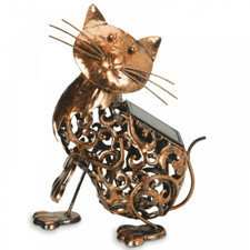 Solar Power LED Silhouette Cat