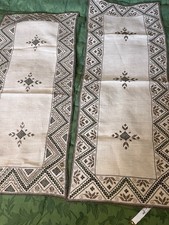Pair Of Lefkara Laces  Table Runners Traditional Cypriot Lefkaritika Embroidery