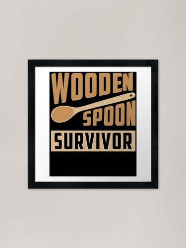Wooden spoon survivor - wooden, framed
