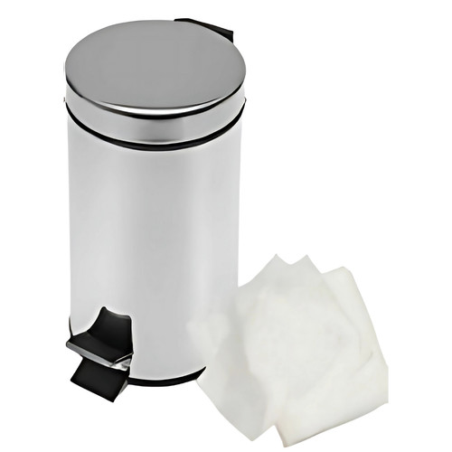 White economy pedal bin - white,