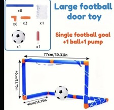 Mini Football Goal Set with Net & Ball Kids Indoor Soccer Training Portable 77cm