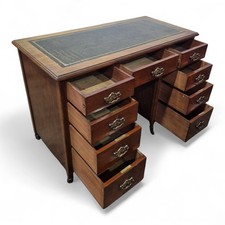 Victorian Green Leather Desk