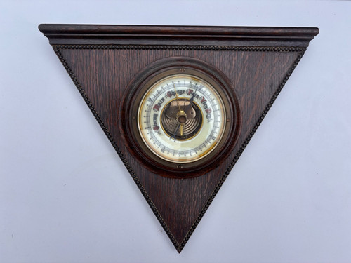 Antique edwardian oak aneroid - edwardian,