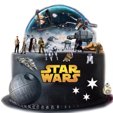 Cake Toppers STAR WARS Scene Stand Up Edible Thick Wafer Paper Decorations