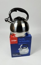 Judge Stovetop Whistling Kettle Stainless Steel Gas Electric Hobs 2.2L All Hob