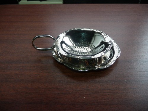 Vintage plated tea strainer - plated,