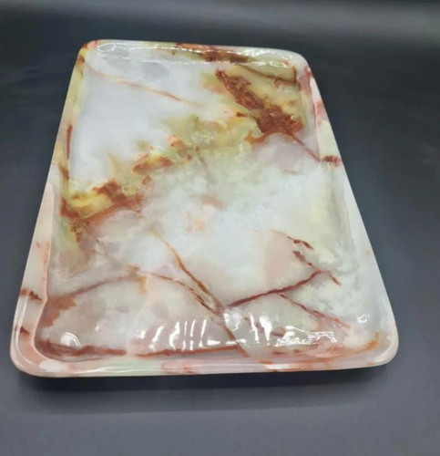 Green onyx crystal - green, tray