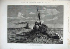 Old Antique Print 1878 Bay
