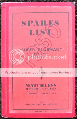 Matchless spare parts list - matchless,