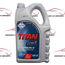 Fuchs Titan GT1 LL4 LONG LIFE IV 0W-20 VW 508 00/509 00 PORSCHE C20 5 Litres