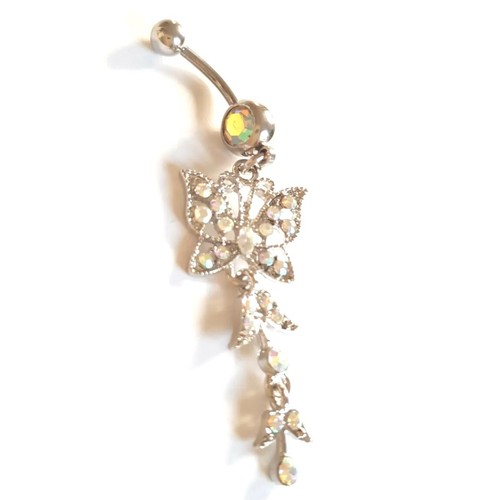 Navel belly bar rhodium - navel,