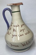 Bathes Devon Violets, Bath Cologne Torquay Pottery Perfume Pitcher Jug (A)