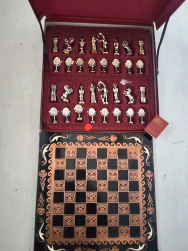 Vintage greek myth chess board - greek,