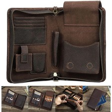 Travel Cigar Case Genuine Leather Cigar Case with Multiple Pockets & Carry Strap