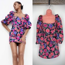 ZARA Floral Puff Sleeve Mini