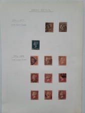 Gb Penny Red And 2d Blue On A Page