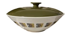 Vintage Rovenna  Ridgway Potteries serving bowl with olive green lid
