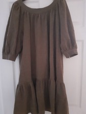 Zara Brown Puff Sleeved Dress Large