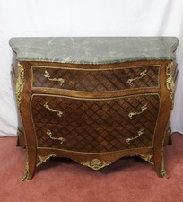 Lovely Louis XV Style Chest Of Three Drawers & Marble Top