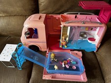 Barbie Campervan with Pool Ladder, Kitchen Fridge, and Shower Extras