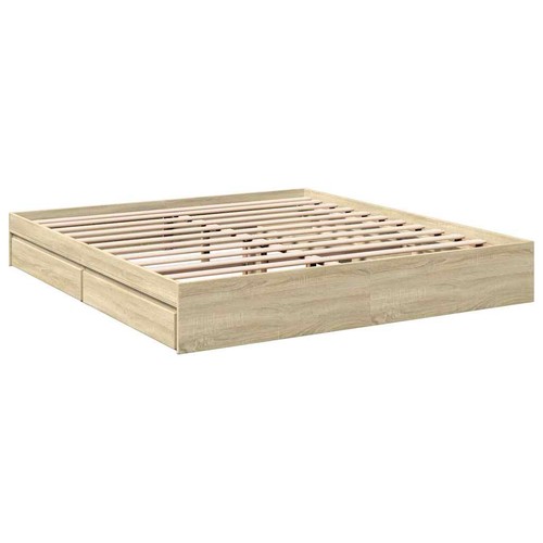 Bed frame with - drawers, sonoma