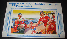 50s Comic BOAT SHIP TOILET ACCIDENT LOOKING FOR THE POOP DECK BOY NEEDS TO GO