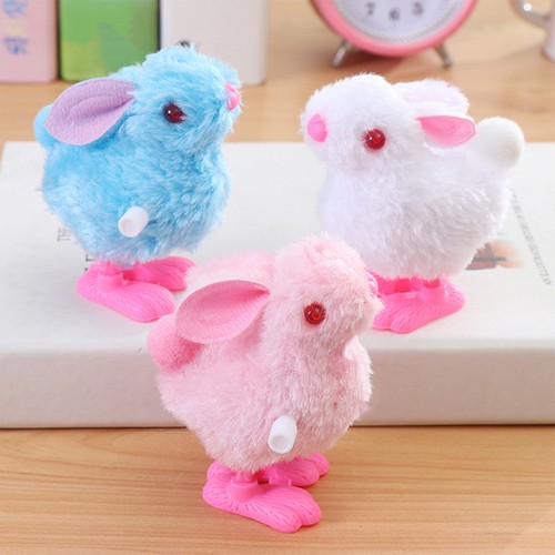 Wind beige bunny plush toy - wind-up,