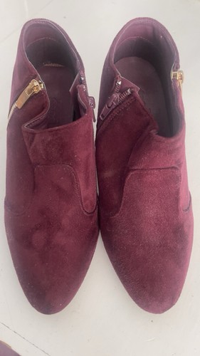 Burgundy kitten heel ankle - burgundy,