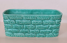 Vintage Sylvac green bricks brick wall vase planter pot pattern 3193