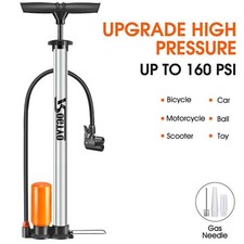 Ball Bike Air Pump Bicycle Tyre Inflator Presta Valve Schrader Hand Floor UK~~