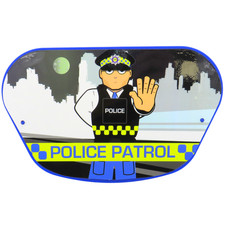 Apollo Police Patrol Plaque Kids Bike Accessory Clip-On Plastic Blue -H