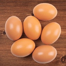 6 PCS Fake Wooden Chicken Eggs