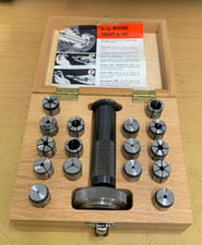 Myford collet chuck closing tube nose piece metric / imperial collets boxed 1484