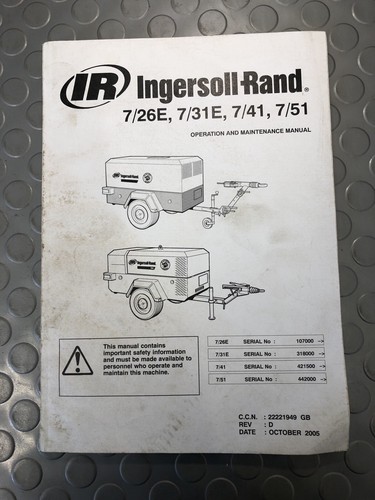 Ingersoll rand 26e - 7/26e, 7/31e
