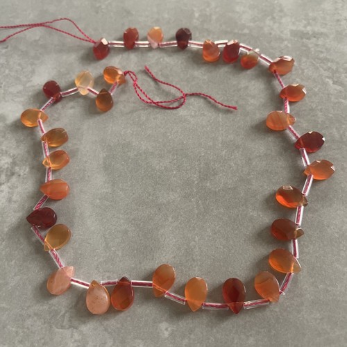 Carnelian faceted teardrops