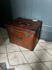 ANTIQUE H.J CAVE OSILITE EVEREST LUXURY LUGGAGE TRUNK - INSPIRED LOUIS VUITTON