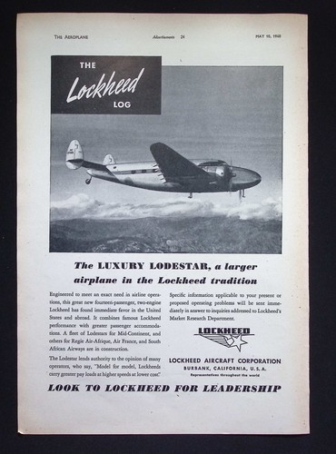Original 1940 advert lockheed - original,