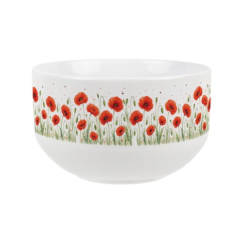 Red poppies large cereal bowl - large,